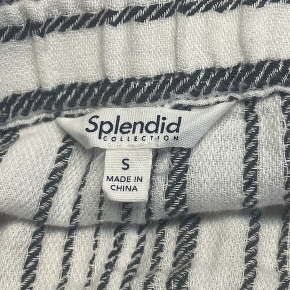 Womens Linen Blend Striped Sundress Dress Small Black Ivory Vacation Swiftie Tra - Picture 7 of 12